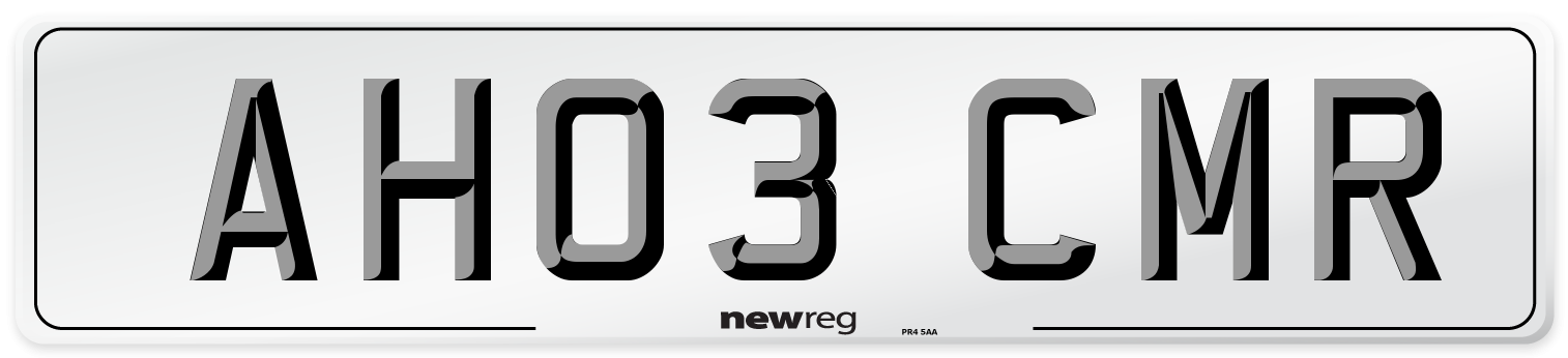 AH03 CMR Number Plate from New Reg